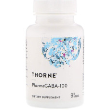 Гамма-аминомасляная кислота, PharmaGABA-100, Thorne, 60 капсул