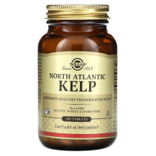 Ламинария йод, Kelp, Solgar, северо-атлантическая, 250 таблеток