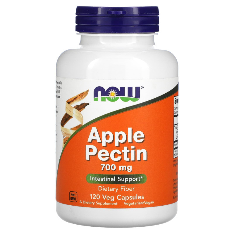 Яблочный пектин, Apple Pectin, Now Foods, 700 мг, 120 вегетарианских капсул