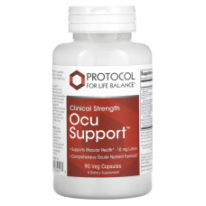 Поддержка здоровья глаз, Ocu Support, Protocol for Life Balance, клиническая сила, 90 растительных капсул