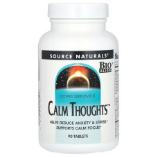 Поддержка нервной системы, Calm Thoughts, Source Naturals, 90 таблеток
