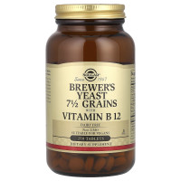 Пивные дрожжи 7 1/2 зерна с витамином B12, Brewer's Yeast, 7 1/2 Grains with Vitamin B12, Solgar, 250 таблеток