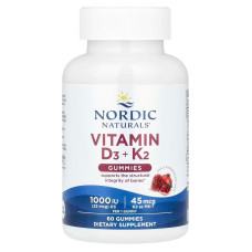 Вітамін D3 і К2, Vitamin D3 + K2, Nordic Naturals, смак граната, 60 жувальних цукерок