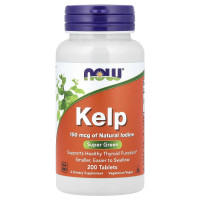 Ламинария, Kelp, Now Foods, 150 мкг, 200 таблеток