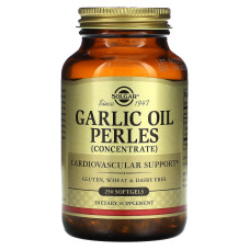 Чесночное масло (Garlic Oil Perles), Solgar, концентрат, 250 капсул