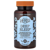 Здоровий сон, Deep Sleep, Herbs Etc., 60 гелевих капсул (400 мг у шкірній капсулі)