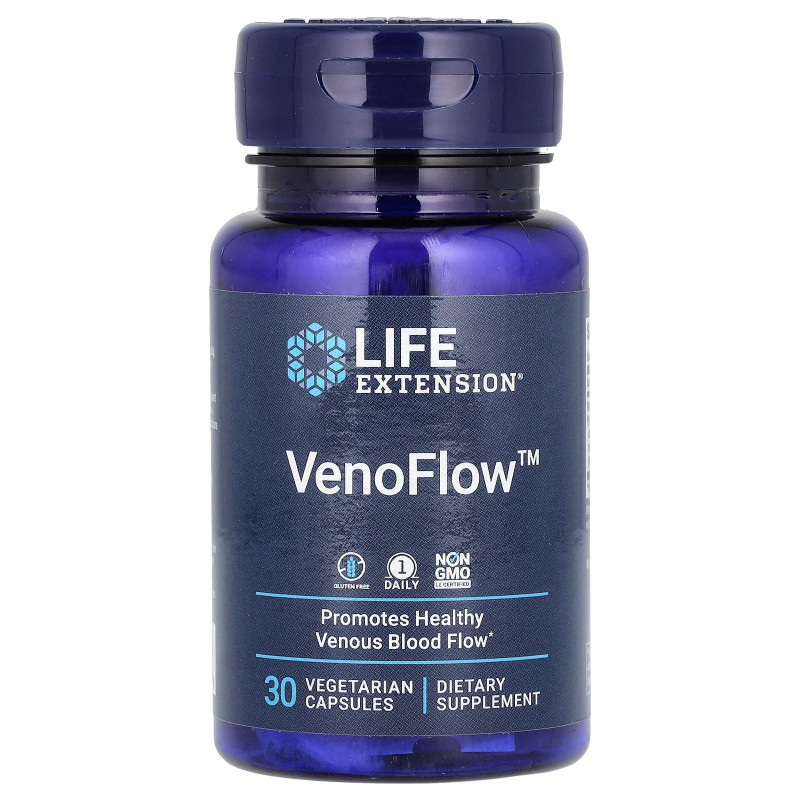Венозный кровоток: поддержка и здоровье, VenoFlow, Life Extension, 30 вегетарианских капсул
