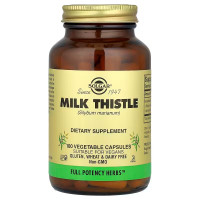 Расторопша, Milk Thistle, Solgar, силимарин, 100 вегетарианских капсул (450 мг на капсулу)