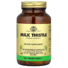 Розторопша, Milk Thistle, Solgar, силимарин, 100 вегетаріанських капсул (450 мг на капсулу)