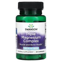 Магний, тройной комплекс, Triple Magnesium Complex, Swanson, 400 мг, 30 капсул