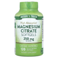 Магній цитрат, Magnesium Citrate, Nature's Truth, 250 мг, 120 гелевих капсул швидкого вивільнення (125 мг в гелевій капсулі)