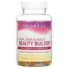 Формула для здоровья волос, кожи и ногтей, Hair, Skin & Nails Beauty Builder, NeoCell, со вкусом лимона, 60 жевательных конфет