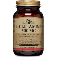 L- глютамин, L-Glutamine, Solgar, 500 мг, 100 вегетарианских капсул