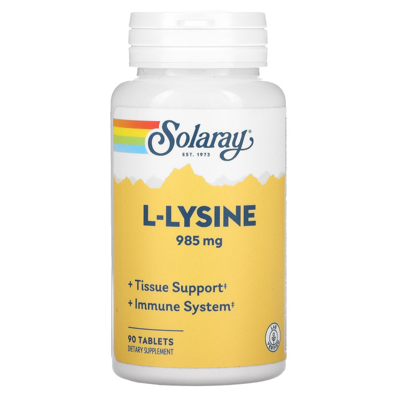 Лизин, L-Lysine, Solaray, 333 мг, 90 таблеток