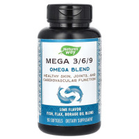 Суміш омега 3 6 9, Omega Blend, Nature's Way, лайм, 90 капсул