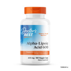 Альфа-ліпоєва кислота, Alpha-Lipoic Acid, Doctor's Best, 600 мг, 180 веганських капсул