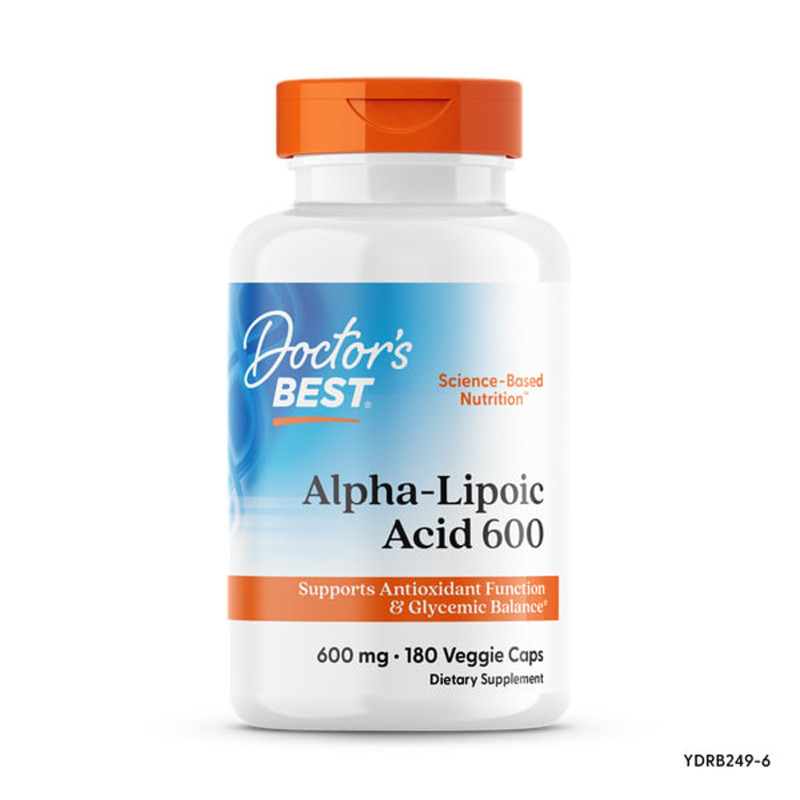Альфа-ліпоєва кислота, Alpha-Lipoic Acid, Doctor's Best, 600 мг, 180 веганських капсул