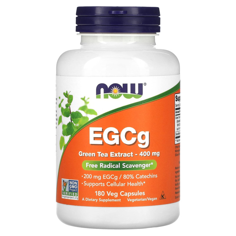 Зеленый чай EGCg (Green Tea), Now Foods, экстракт, 400 мг, 180 капсул