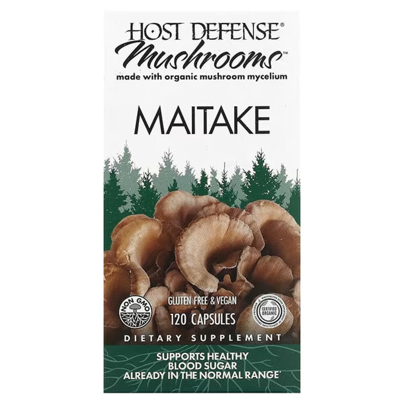Майтаке, Maitake, Host Defense, Mushrooms, 120 капсул