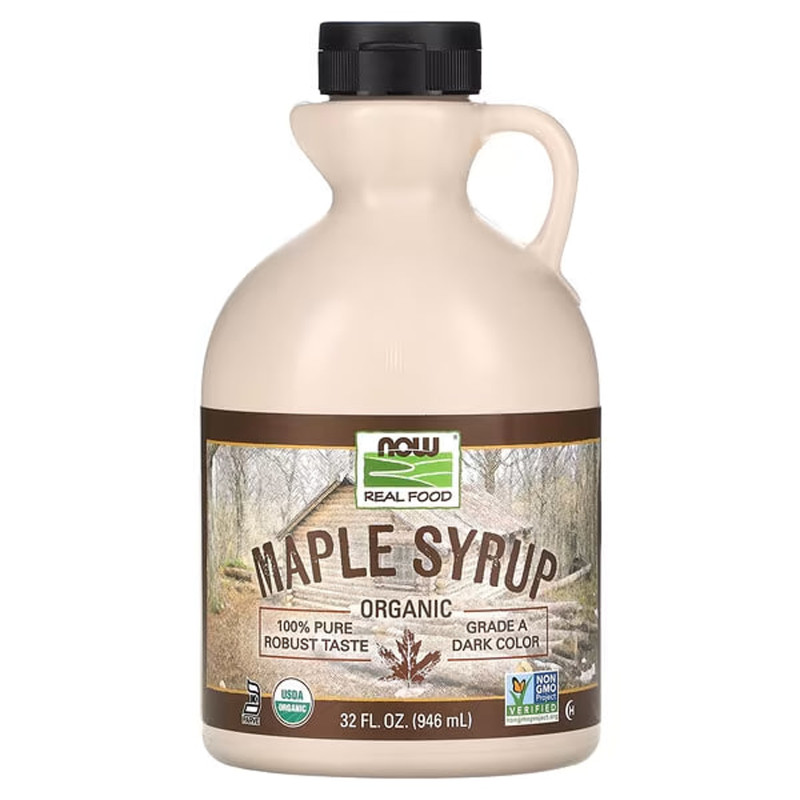Кленовый сироп, Maple Syrup, NOW Foods, Real Food, органик, сорт А, темный, 946 мл