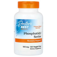 Фосфатидилсерин, Phosphatidylserine with SerinAid, Doctor's Best, 100 мг, 120 веганских капсул
