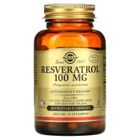 Ресвератрол (Resveratrol), Solgar, 100 мг, 60 вегетаріанських капсул