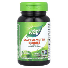 Со Пальметто, Saw Palmetto, Nature's Way, ягоди, 585 мг, 100 вегетаріанських капсул