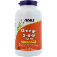 Омега 3-6-9, Omega 3-6-9, Now Foods, 1000 мг, 250 гелевых капсул