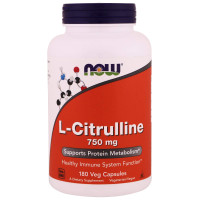 Цитрулін, L-Citrulline, Now Foods, 750 мг, 180 вегетаріанських капсул