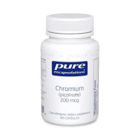 Хром (пиколинат), Chromium (picolinate), Pure Encapsulations, для поддержки здорового метаболизма липидов и глюкозы, 200 мкг, 180 капсул