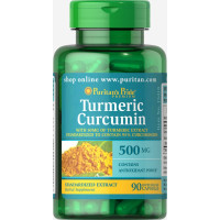 Куркумін, Turmeric Curcumin, Puritan's Pride, 500 мг, 90 капсул