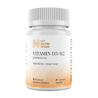 Вітамін D3+K2, Vitamin D3+K2, My Nutri Week, 5000 МО/50 мкг, 60 капсул