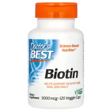 Біотин, Biotin, Doctor's Best, 5000 мкг, 120 веганських капсул