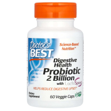 Пробіотики для травлення, Digestive Health, Probiotic 2 Billion with LactoSpore, Doctor's Best, 2 млрд КУО, 60 веганських капсул