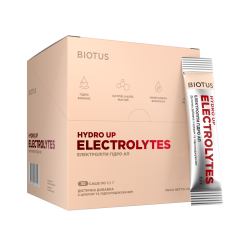 Електроліти Гідро Ап, Eloctrolytes Hydro Up, Biotus, з цукром та підсолоджувачем, 30 саше (213 г)