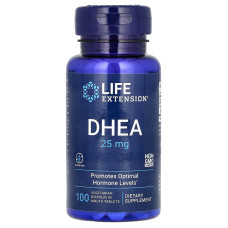 Дегідроепіандростерон, DHEA, Life Extension, 25 мг, 100 вегетаріанських пігулок