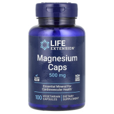 Магний, Magnesium, Life Extension, 500 мг, 100 капсул