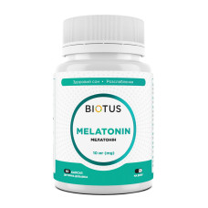 Мелатонін, Melatonin, Biotus, 10 мг, 60 капсул