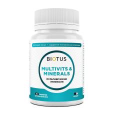 Мультивітаміни та мінерали, Multivits & Minerals, Biotus, 60 таблеток
