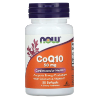 Коензим Q10 з селеном та вітаміном Е, CoQ10, Now Foods, 50 мг, 50 гелевих капсул