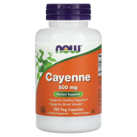 Каєнський перець, Cayenne, Now Foods, 500 мг, 100 вегетаріанських капсул