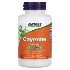 Кайенский перец, Cayenne, Now Foods, 500 мг, 100 вегетарианских капсул