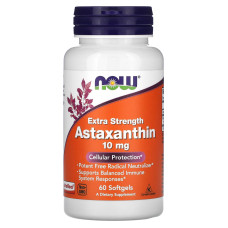 Астаксантин, Astaxanthin, Now Foods, 10 мг, 60 капсул