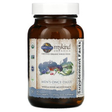 Мультивітаміни для чоловіків, Men's Once Daily, Garden of Life, MyKind Organics, 1 на день, 30 веганських пігулок