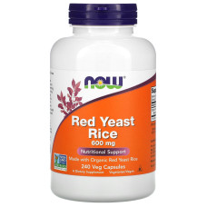 Красный дрожжевой рис, Red Yeast Rice, Now Foods, 600 мг, 240 вегетарианских капсул