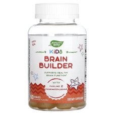 Підтримка функцій мозку, Kids Brain Builder, Nature's Way, для дітей від 4 років, смак лимонаду, 60 жувальних цукерок