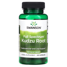 Кудзу корінь, Kudzu Root, Swanson, повного спектру, 500 мг, 60 капсул