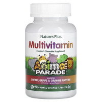 Мультивитамины и минералы для детей, Multi-Vitamin & Mineral Supplement, Nature's Plus, с разными вкусами, 90 таблеток в форме животных