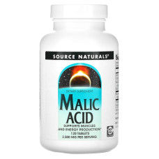 Яблочная кислота, Malic Acid, Source Naturals, 2500 мг, 120 таблеток