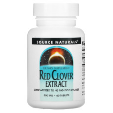 Красный клевер, Red Clover, Source Naturals, экстракт, 500 мг, 60 таблеток